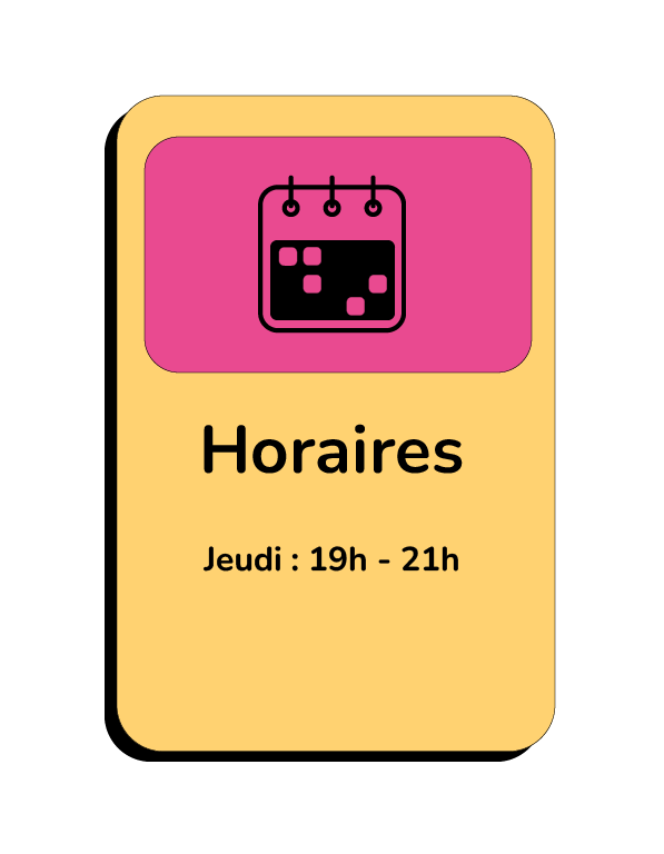 Jeudi : 19h - 21h