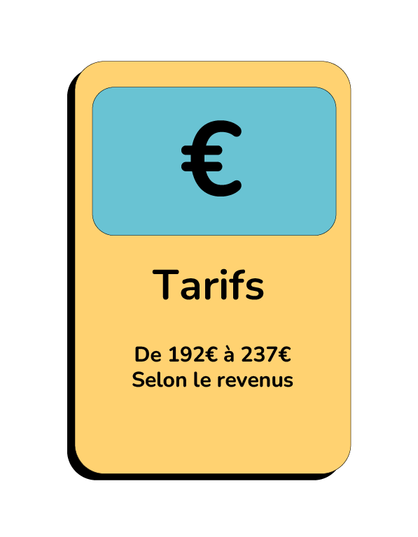 De 192€ à 237€ Selon le revenus
