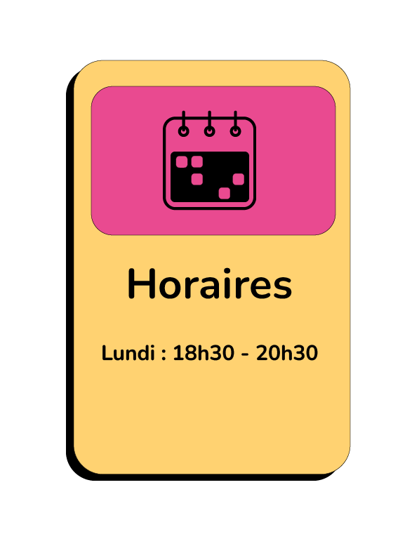 Lundi : 18h30 - 20h30